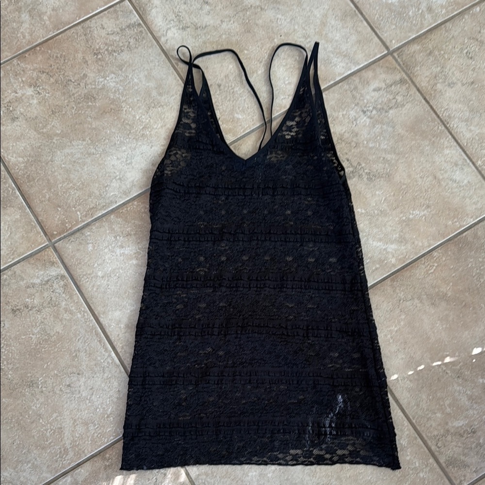 Express Black Lace Slip Dress